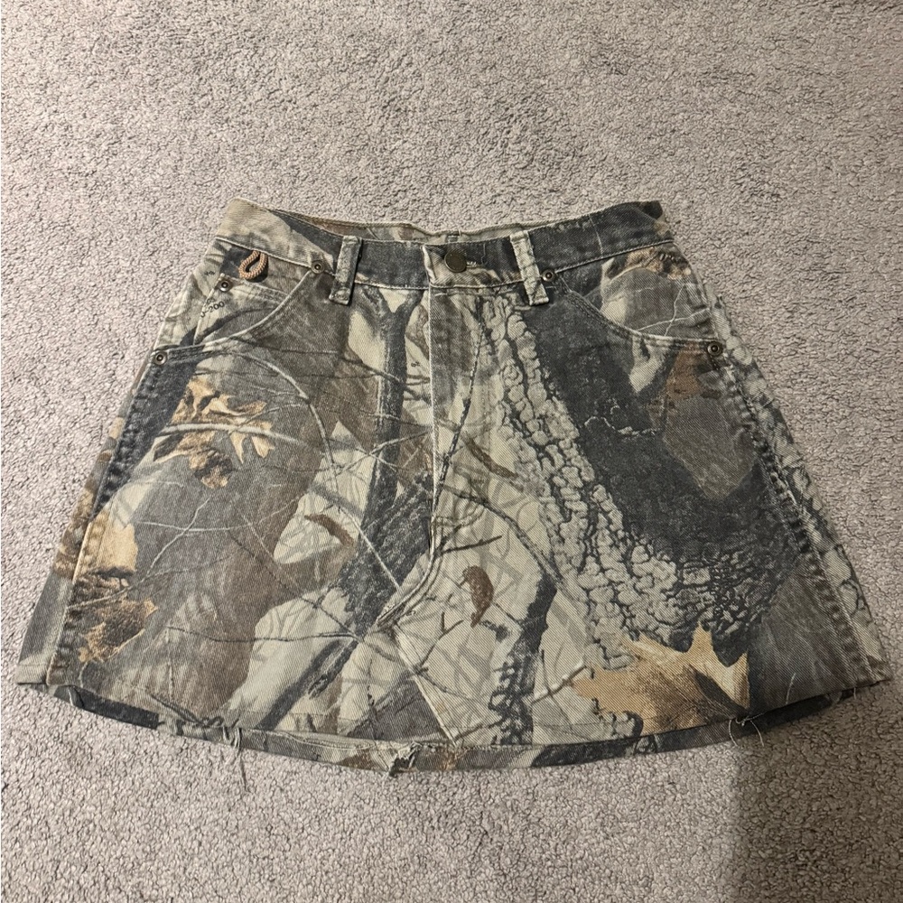 Women’s Wrangler reworked vintage Camouflage Mini denim Skirt